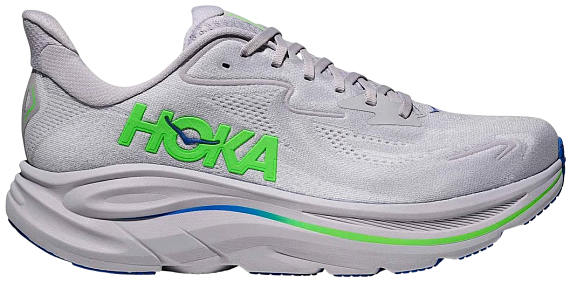 Кроссовки мужские Hoka Clifton 10 Ash Grey/Neon Green - Фото 1 большая