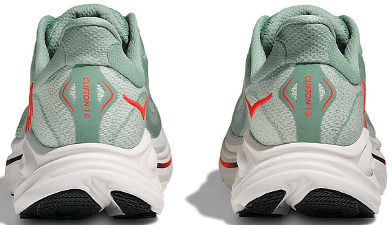 Кроссовки мужские Hoka Clifton 10 Sage/Neon Flame - Фото 2 большая