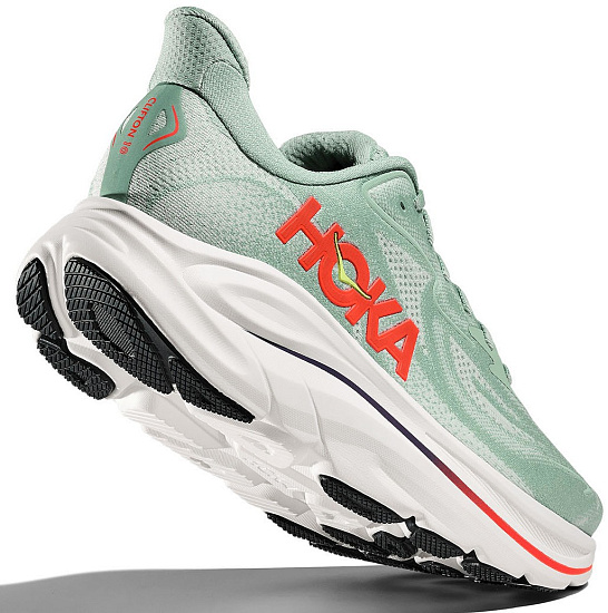 Кроссовки мужские Hoka Clifton 10 Sage/Neon Flame - Фото 3 большая