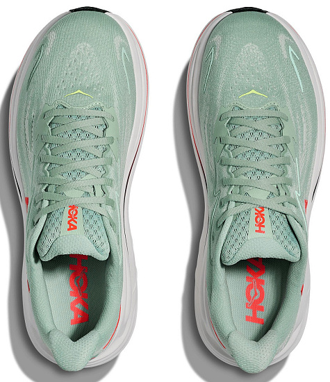 Кроссовки мужские Hoka Clifton 10 Sage/Neon Flame - Фото 4 большая
