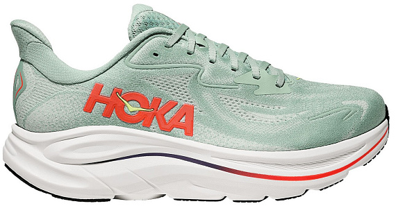 Кроссовки мужские Hoka Clifton 10 Sage/Neon Flame - Фото 1 большая