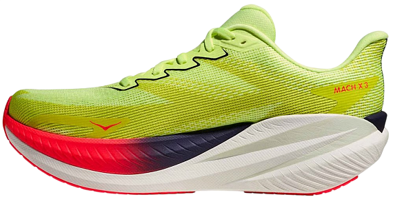 Кроссовки мужские Hoka Mach X 3 Neon Yuzu/Squid Ink - Фото 2 большая