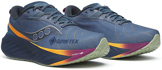 Кроссовки мужские Saucony Triumph 22 Gtx Mirage/Navy - Фото 2 большая