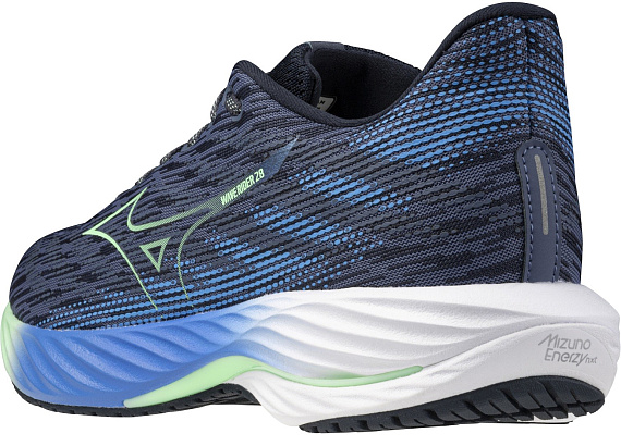 Кроссовки мужские Mizuno Wave Rider 28 VintageIndigo/NeoMint/FrontBlu - Фото 6 большая