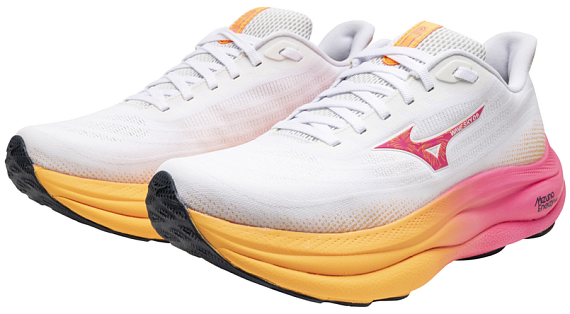Кроссовки Mizuno Wave Sky 9 White/Tang Orange/Pink Tetra - Фото 2 большая