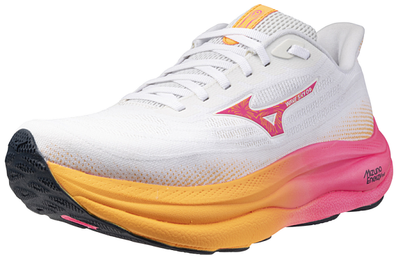 Кроссовки Mizuno Wave Sky 9 White/Tang Orange/Pink Tetra - Фото 4 большая