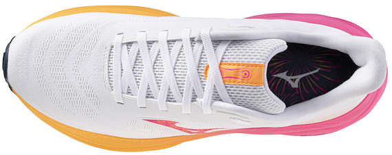 Кроссовки Mizuno Wave Sky 9 White/Tang Orange/Pink Tetra - Фото 6 большая