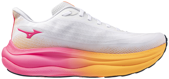 Кроссовки Mizuno Wave Sky 9 White/Tang Orange/Pink Tetra - Фото 7 большая