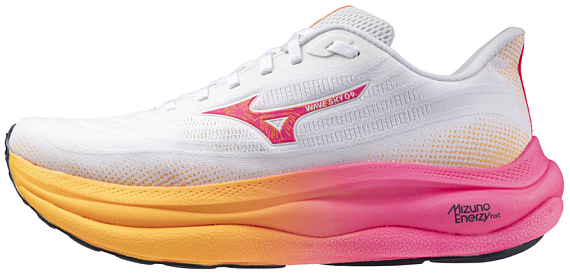 Кроссовки Mizuno Wave Sky 9 White/Tang Orange/Pink Tetra - Фото 9 большая