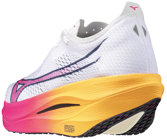 Кроссовки Mizuno Wave Rebellion Pro 3 White/Pink Tetra/Tang Orange - Фото 3 большая