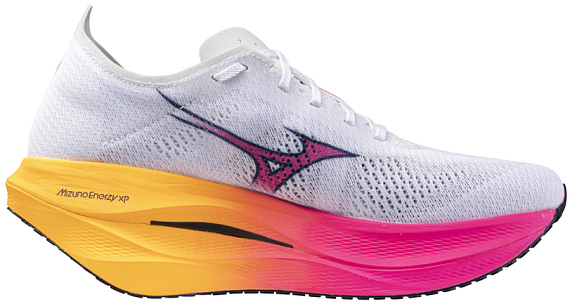 Кроссовки Mizuno Wave Rebellion Pro 3 White/Pink Tetra/Tang Orange - Фото 6 большая