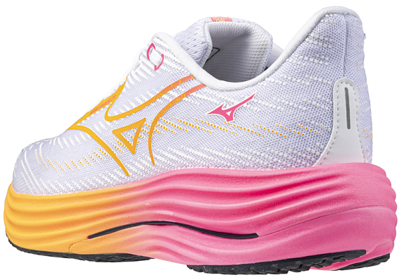 Кроссовки Mizuno Wave Rider 29 White/Tang Orange/Pink Tetra - Фото 8 большая