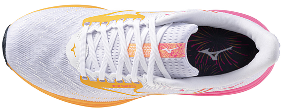 Кроссовки Mizuno Wave Rider 29 White/Tang Orange/Pink Tetra - Фото 5 большая