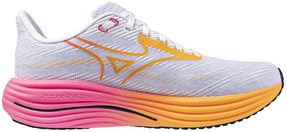 Кроссовки Mizuno Wave Rider 29 White/Tang Orange/Pink Tetra - Фото 4 большая