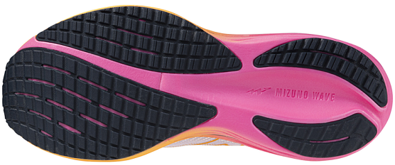Кроссовки Mizuno Wave Rider 29 White/Tang Orange/Pink Tetra - Фото 3 большая