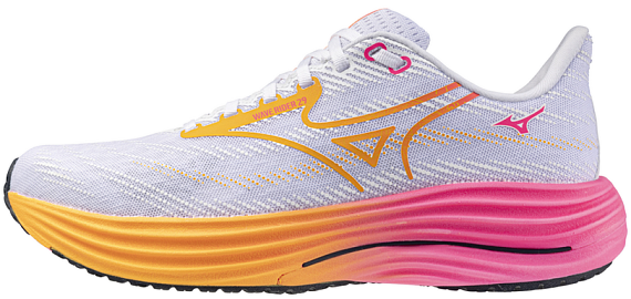Кроссовки Mizuno Wave Rider 29 White/Tang Orange/Pink Tetra - Фото 2 большая