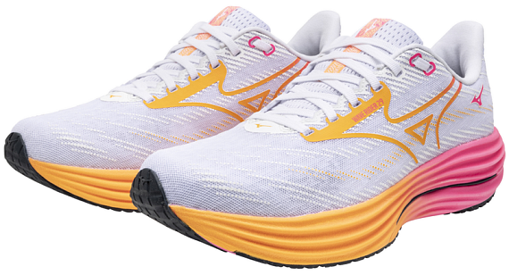 Кроссовки Mizuno Wave Rider 29 White/Tang Orange/Pink Tetra - Фото 9 большая