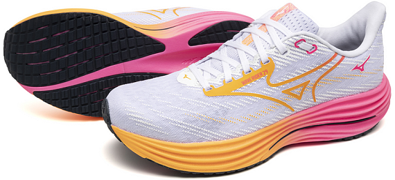 Кроссовки Mizuno Wave Rider 29 White/Tang Orange/Pink Tetra - Фото 10 большая