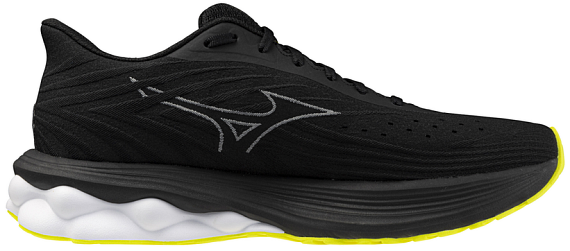 Кроссовки мужские Mizuno Wave Skyrise 6 Black/Harbor Mist/Lemon Tonic - Фото 4 большая