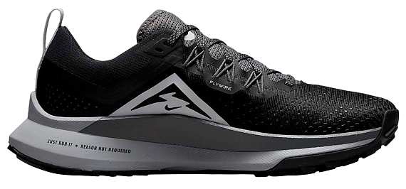 Кроссовки мужские Nike React Pegasus Trail 4 Black/Aura-Dark Grey-Wolf Grey - Фото 2 большая