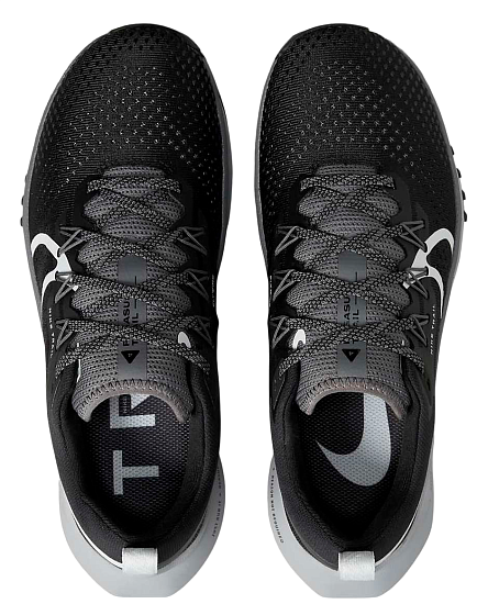 Кроссовки мужские Nike React Pegasus Trail 4 Black/Aura-Dark Grey-Wolf Grey - Фото 4 большая