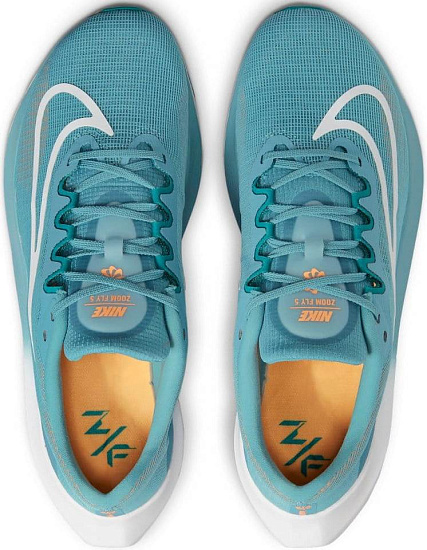 Кроссовки мужские Nike Zoom Fly 5 Cerulean/White-Bright Spruce-Peach Cream - Фото 3 большая