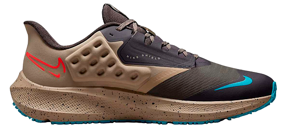 Кроссовки мужские Nike Air Zoom Pegasus 39 Shield Medium Ash/Bright Crimson-Khaki - Фото 2 большая