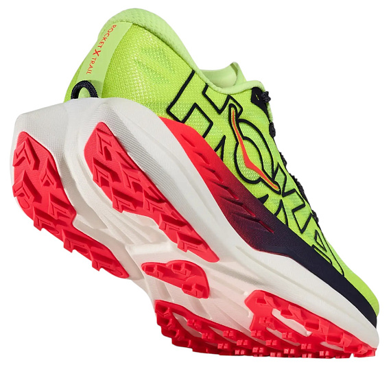 Кроссовки мужские Hoka Rocket X Trail Neon Yuzu/Neon Flame - Фото 4 большая