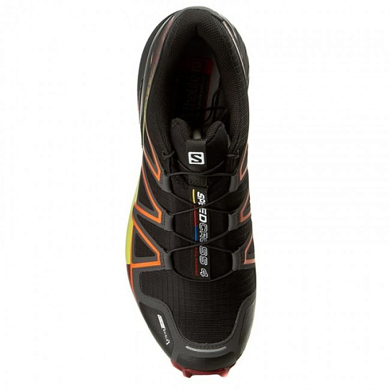 Кроссовки мужской Salomon Speedcross 4 CS Black/ Magnet/Red Dalhia - Фото 4 большая