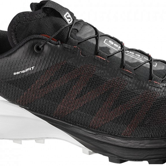 Кроссовки мужские Salomon Sense 4 Pro Black/White/Chert - Фото 3 большая