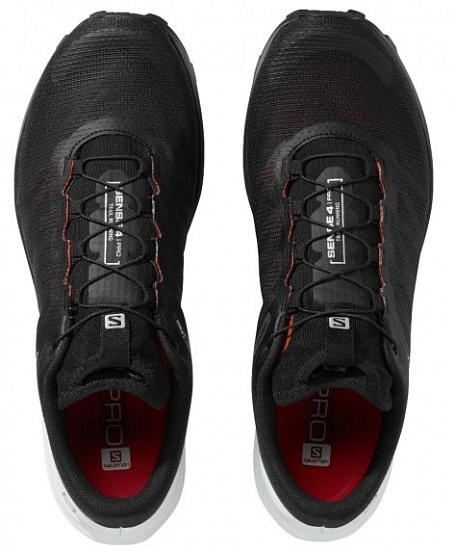 Кроссовки мужские Salomon Sense 4 Pro Black/White/Chert - Фото 4 большая