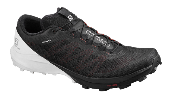 Кроссовки мужские Salomon Sense 4 Pro Black/White/Chert - Фото 1 большая