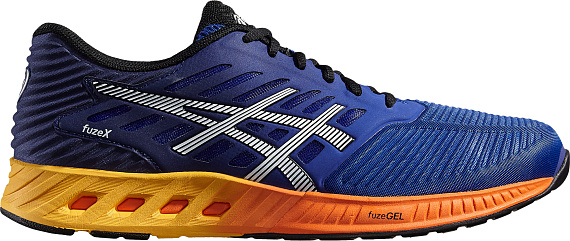 Кроссовки мужские ASICS fuzeX  Синий/Синий/Оранжевый - Фото 1 большая