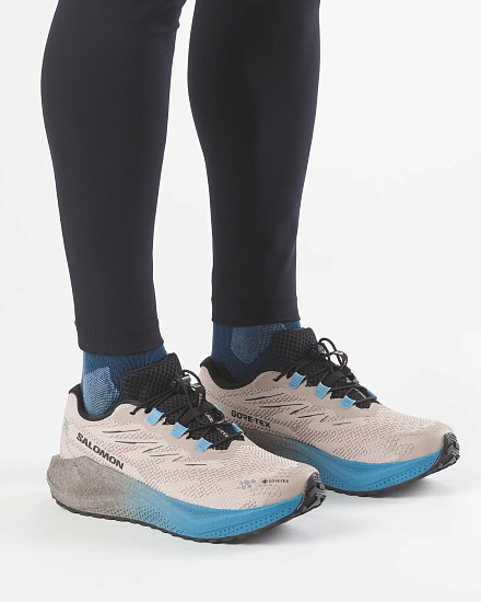 Кроссовки мужские Salomon Aero Blaze 4 Grvl Gtx Oxford Tan/Black/Niagara - Фото 4 большая