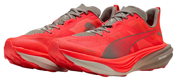 Кроссовки мужские Puma Deviate Nitro Elite Trail Ultra Red/Mouse Gray - Фото 6 большая