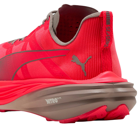 Кроссовки мужские Puma Deviate Nitro Elite Trail Ultra Red/Mouse Gray - Фото 5 большая