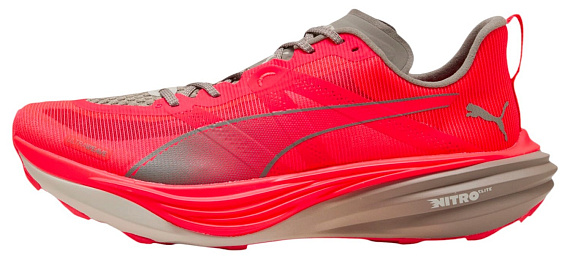 Кроссовки мужские Puma Deviate Nitro Elite Trail Ultra Red/Mouse Gray - Фото 2 большая