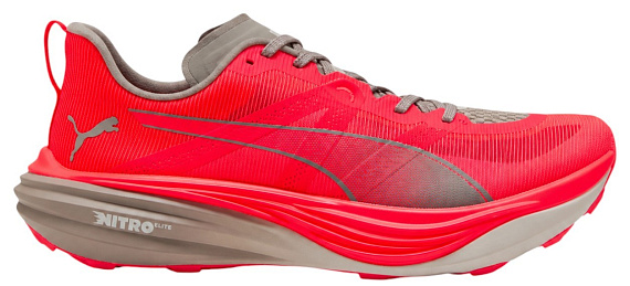 Кроссовки мужские Puma Deviate Nitro Elite Trail Ultra Red/Mouse Gray - Фото 1 большая