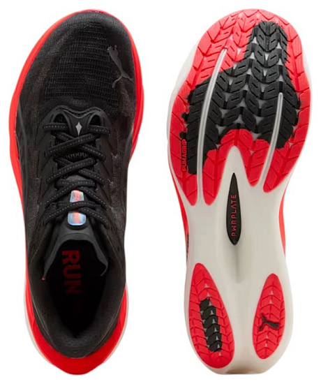 Кроссовки мужские Puma Deviate Nitro 4 Puma Black/Ultra Red - Фото 5 большая