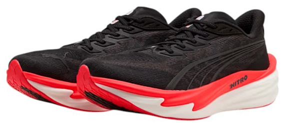Кроссовки мужские Puma Deviate Nitro 4 Puma Black/Ultra Red - Фото 3 большая