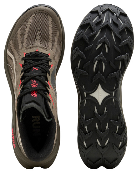 Кроссовки мужские Puma Fast/Trac Nitro 4 Matte Bronze/Mouse Gray/Red - Фото 3 большая