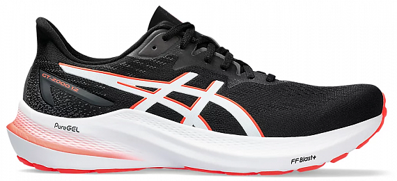 Кроссовки мужские ASICS Gt-2000 12 Black/Sunrise Red - Фото 1 большая