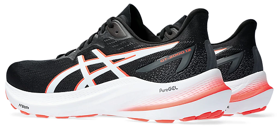 Кроссовки мужские ASICS Gt-2000 12 Black/Sunrise Red - Фото 3 большая