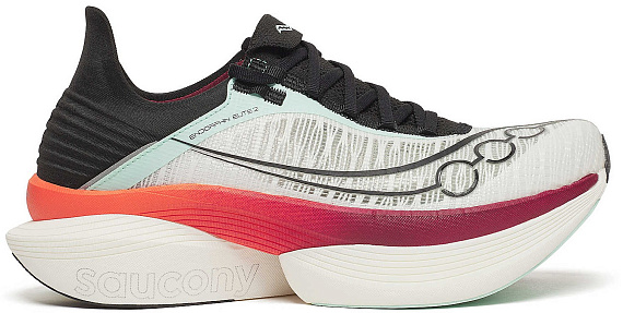 Кроссовки Saucony Endorphin Elite 2 White/Crimson - Фото 1 большая