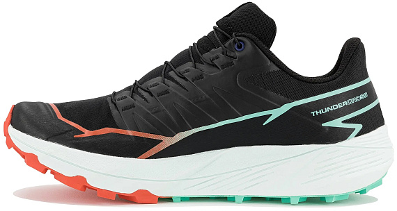 Кроссовки мужские Salomon Thundercross Black/Cherry Tomato/Electric Green - Фото 6 большая