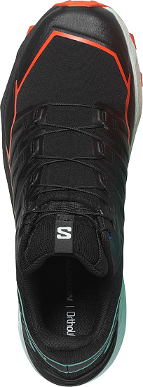 Кроссовки мужские Salomon Thundercross Black/Cherry Tomato/Electric Green - Фото 7 большая