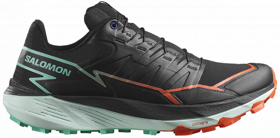 Кроссовки мужские Salomon Thundercross Black/Cherry Tomato/Electric Green - Фото 1 большая