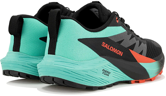 Кроссовки мужские Salomon Sense Ride 5 Black/Bay/Cherry Tomato - Фото 6 большая