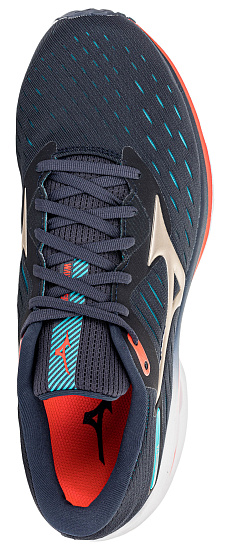 Кроссовки мужские Mizuno Wave Rider 24 Чернильн/Зол/Гол - Фото 3 большая