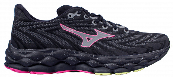Кроссовки Mizuno Wave Sky 8 Black/Silver/Pink Tetra - Фото 1 большая